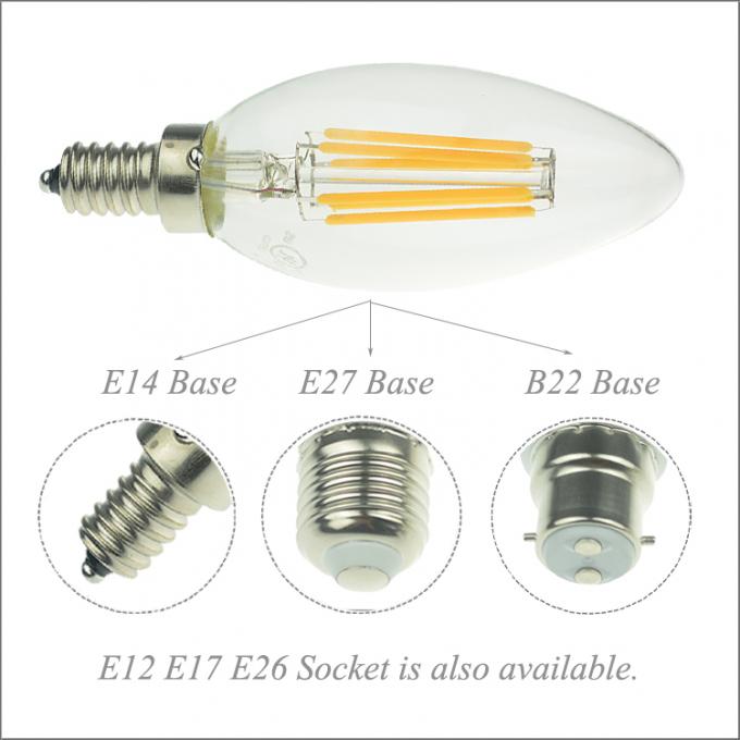 C35 E12 E14 llevó los bulbos del filamento para la luz de la vela del equipamiento casero LED