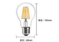 El bulbo 2700K del filamento de A60 LED 8 vatios, filamento diseña ángulo de haz del bulbo del LED 360 grados