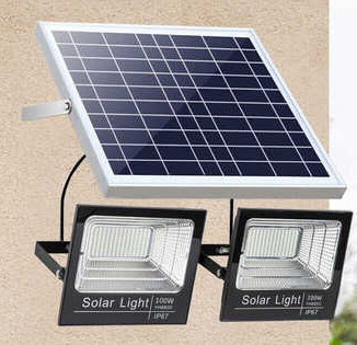 luz de inundación solar 100W para el jardín que enciende la protección IP65