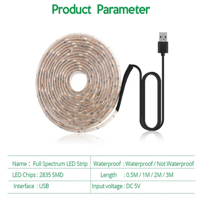 Estripas de plantas de espectro completo Iluminación interior impermeable LED Estripas de luz de crecimiento