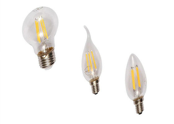 eficacia alta de cristal del filamento 2700K-6500K de la forma del descenso del rasgón de 6W E27 Dimmable LED
