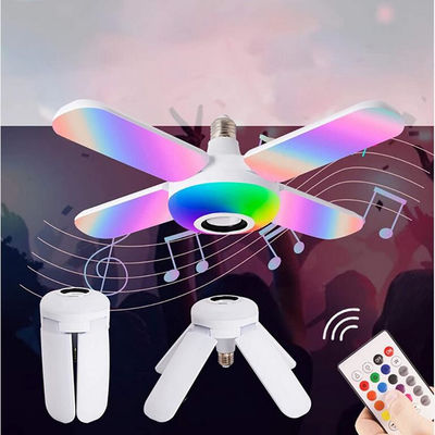 Cuatro lámpara de la música de la aspa del ventilador de la hoja 20w Bluetooth, bombillas llevadas interiores Cri80