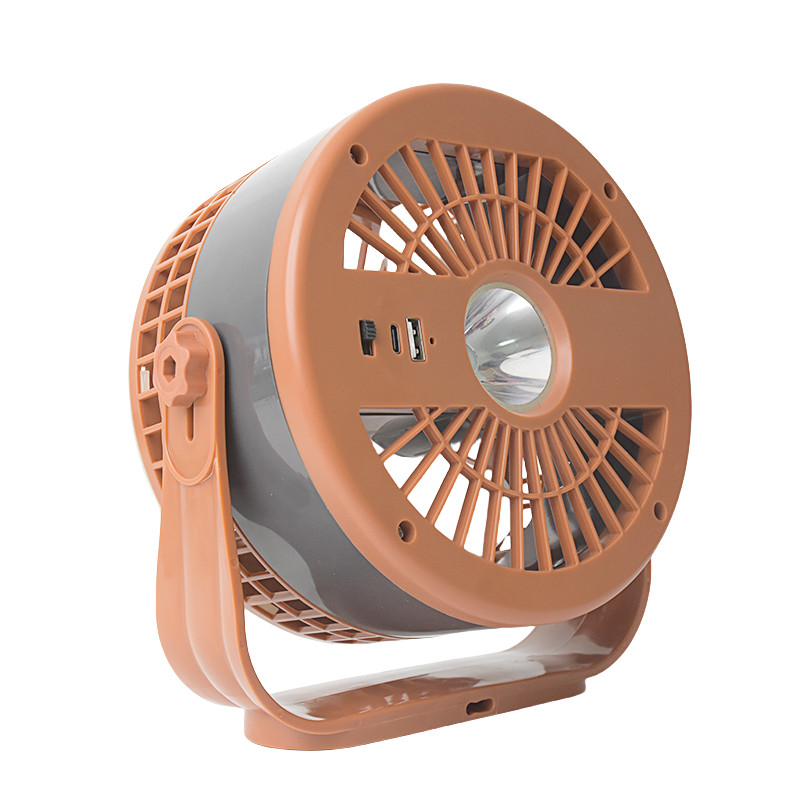 Ventilador de mesa portátil con control remoto USB recargable con luz nocturna para uso en campamento o familiar